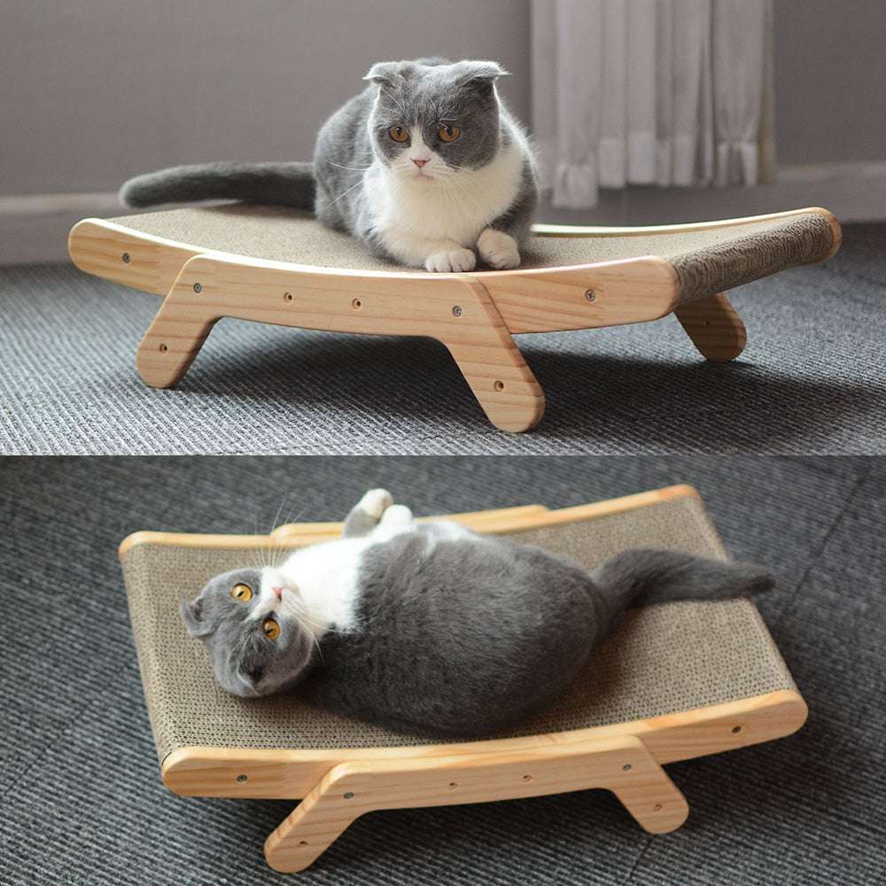 Wooden Cat Scratch Bed - Pets Accomplice