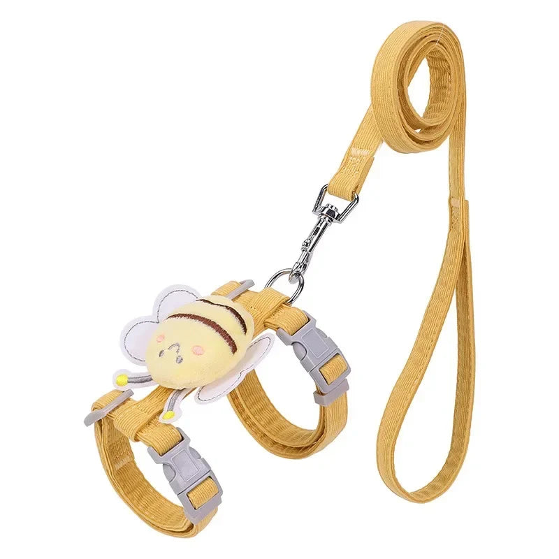 Cartoon Bee Pet Harness Leash & Collar Set - Pets Accomplice