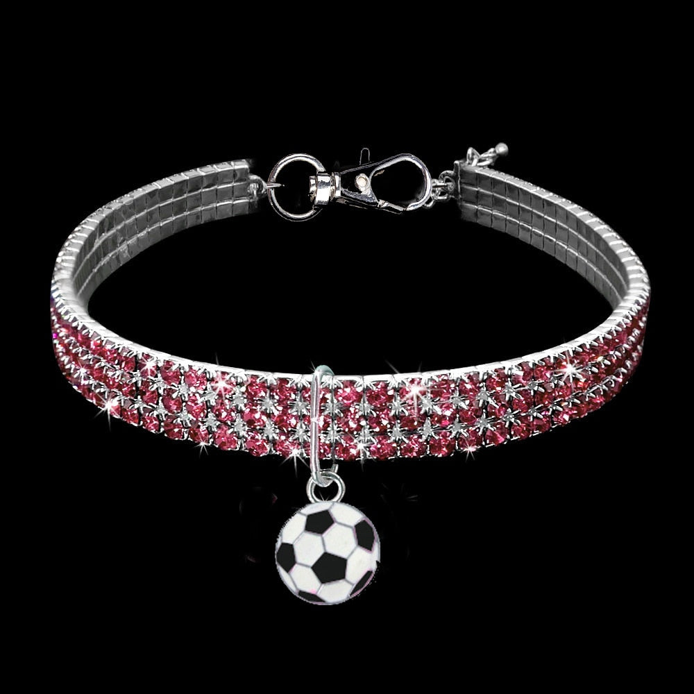 Bling Crystal Dog Collar Diamond Puppy Pet Shiny Full Rhinestone Necklace Collar Collars For Pet Little Dogs Supplies S/M/L - Pets Accomplice