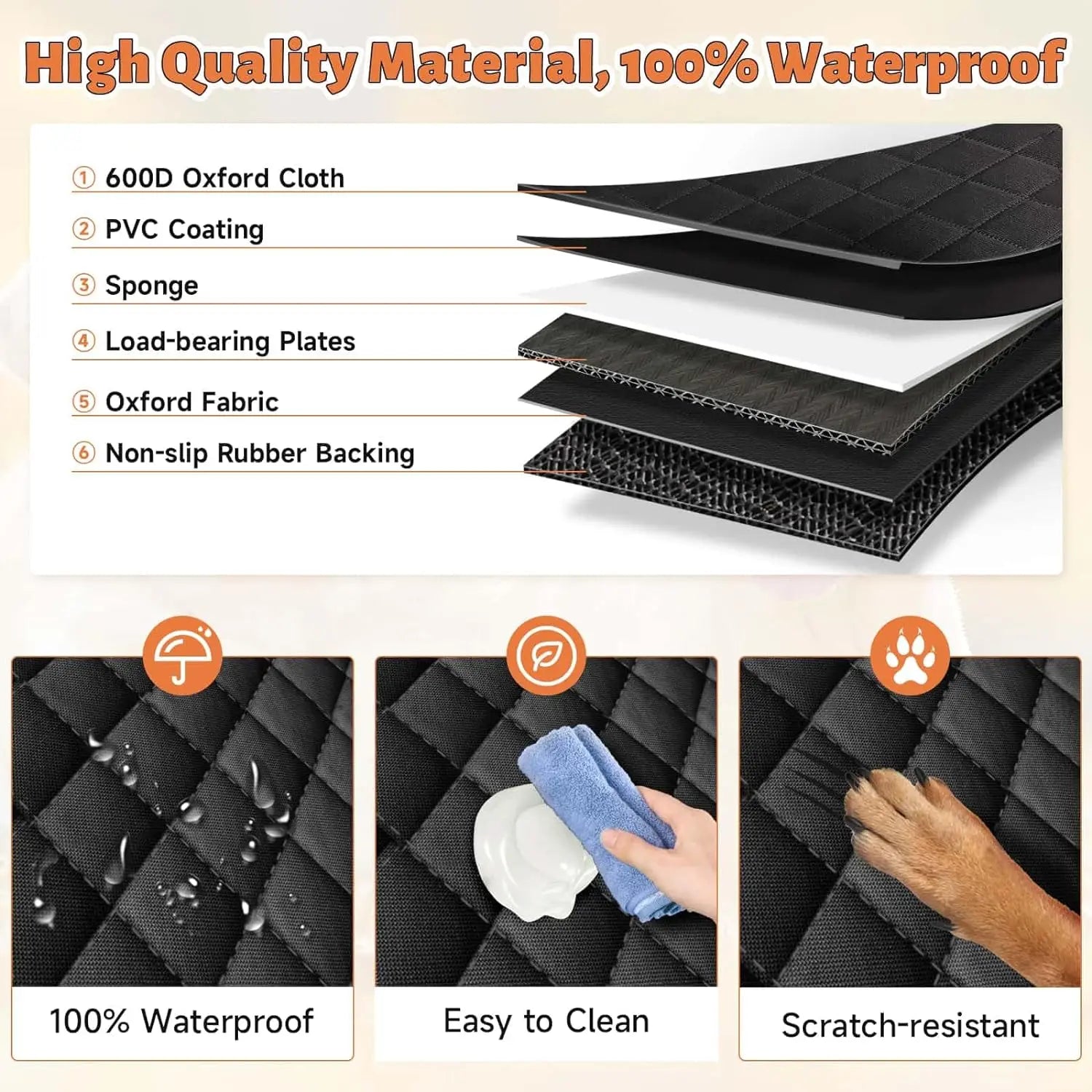 Hard Bottom Dog Car Seat Cover - Pets Accomplice